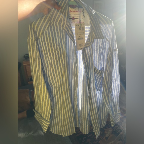 ZARA OVERSIZED LINEN BLEND STRIPED SHIRT - nwt never worn! - Picture 7 of 7